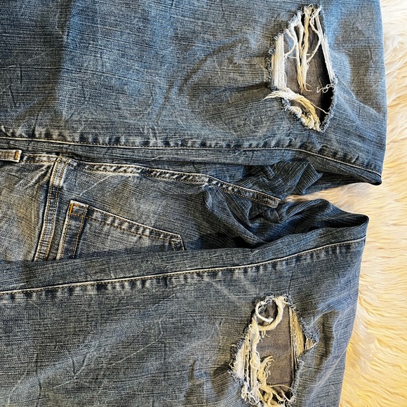 Torrid Blue Flare Jeans with Distressed Details - Picture 7 of 11